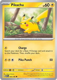 Pikachu - 025/165 - SV: Scarlet & Violet 151 (MEW) #025/165 - Common Pokémon Trading Card