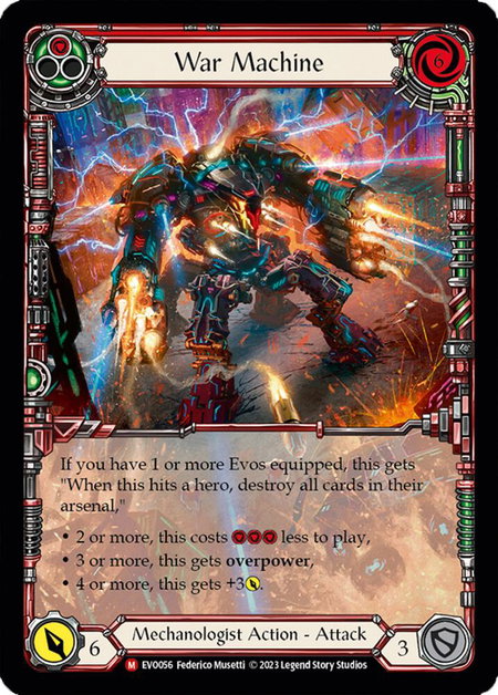 War Machine (Extended Art) trading card from Bright Lights War Machine (Extended Art) - Bright Lights Flesh and Blood trading card