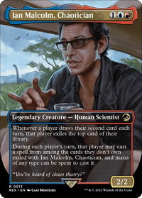 Ian Malcolm, Chaotician (Borderless) - Universes Beyond: Jurassic World Collection (REX) #13 - Rare Magic: The Gathering Trading Card