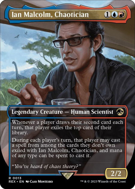 Ian Malcolm, Chaotician (Borderless) - Universes Beyond: Jurassic World Collection Magic: The Gathering trading card