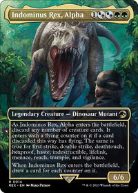 Indominus Rex, Alpha (Borderless) - Universes Beyond: Jurassic World Collection (REX) #14 - Rare Magic: The Gathering Trading Card