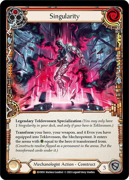 Singularity // Teklovossen, the Mechropotent - Bright Lights Flesh and Blood trading card