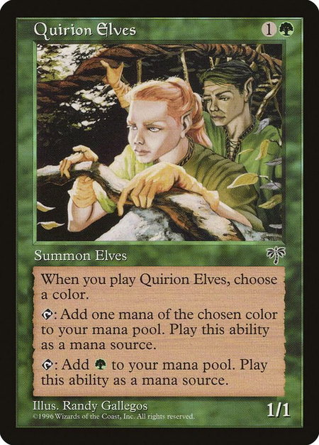 Quirion Elves - Mirage Magic: The Gathering trading card
