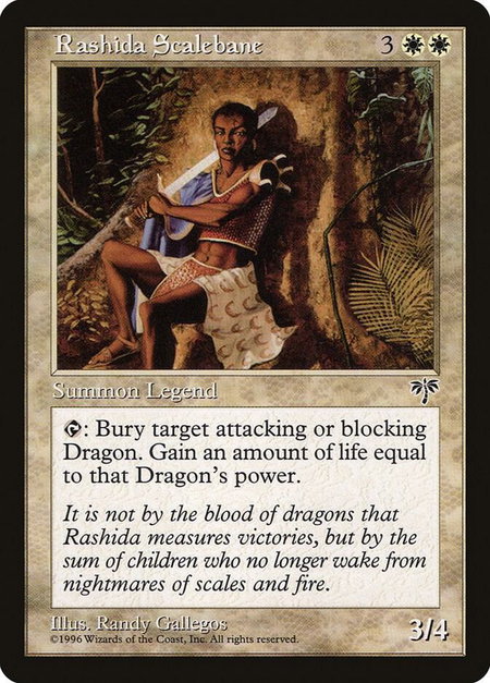Rashida Scalebane - Mirage Magic: The Gathering trading card