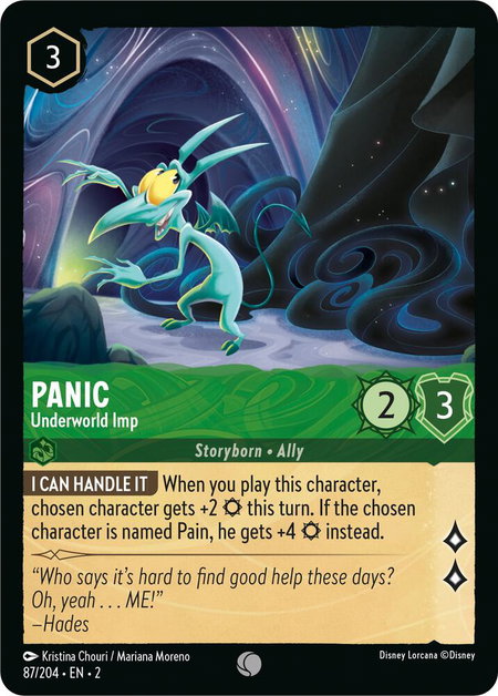 Panic - Underworld Imp - Rise of the Floodborn Disney Lorcana trading card