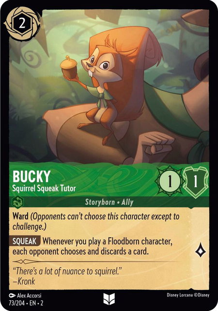 Bucky - Squirrel Squeak Tutor - Rise of the Floodborn Disney Lorcana trading card
