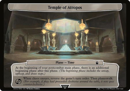 Temple of Atropos trading card from Planechase: Universes Beyond: Doctor Who Temple of Atropos - Planechase: Universes Beyond: Doctor Who Magic: The Gathering trading card