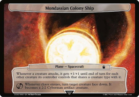 Mondassian Colony Ship - Planechase: Universes Beyond: Doctor Who Magic: The Gathering trading card