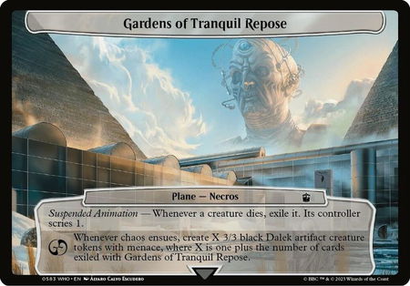 Gardens of Tranquil Repose trading card from Planechase: Universes Beyond: Doctor Who Gardens of Tranquil Repose - Planechase: Universes Beyond: Doctor Who Magic: The Gathering trading card