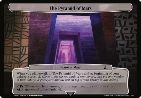 The Pyramid of Mars trading card from Planechase: Universes Beyond: Doctor Who The Pyramid of Mars - Planechase: Universes Beyond: Doctor Who Magic: The Gathering trading card