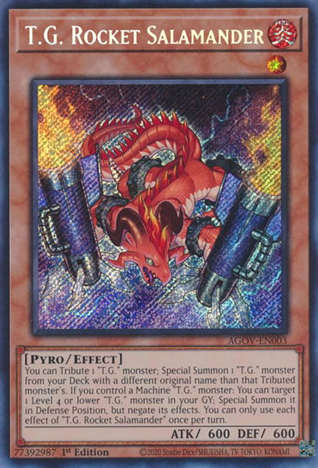 T.G. Rocket Salamander - Age of Overlord YuGiOh trading card