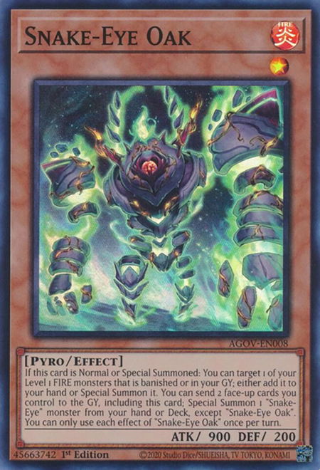 Snake-Eye Oak - Age of Overlord YuGiOh trading card