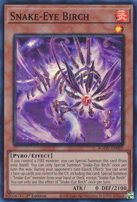 Snake-Eye Birch - Age of Overlord YuGiOh trading card
