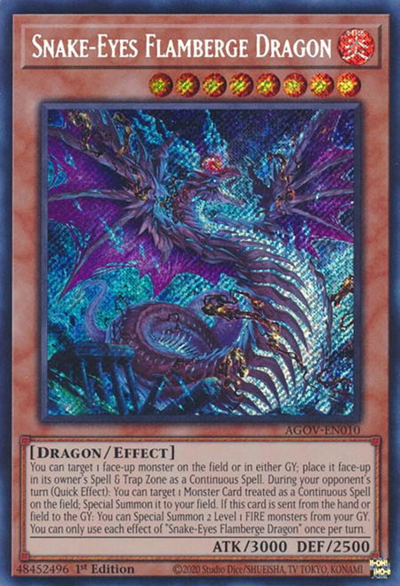 Snake-Eyes Flamberge Dragon - Age of Overlord YuGiOh trading card