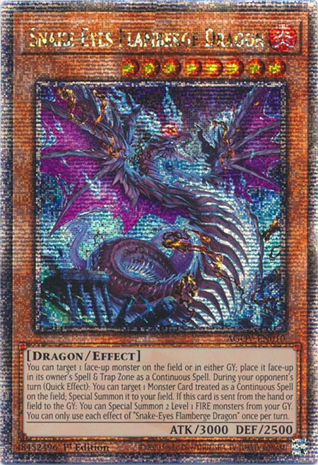 Snake-Eyes Flamberge Dragon (Quarter Century Secret Rare) - Age of Overlord YuGiOh trading card