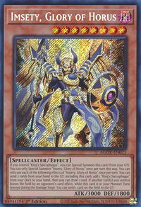 Imsety, Glory of Horus - Age of Overlord (AGOV) #AGOV-EN011 - Secret Rare YuGiOh Trading Card