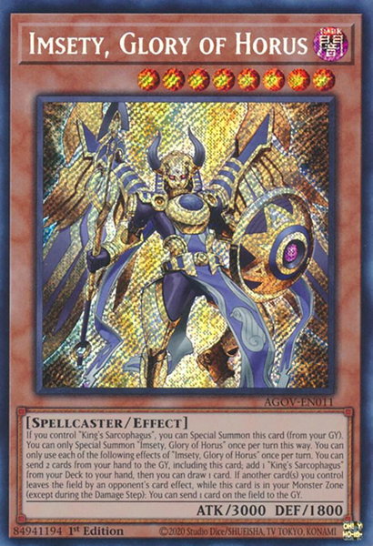 Imsety, Glory of Horus - Age of Overlord YuGiOh trading card