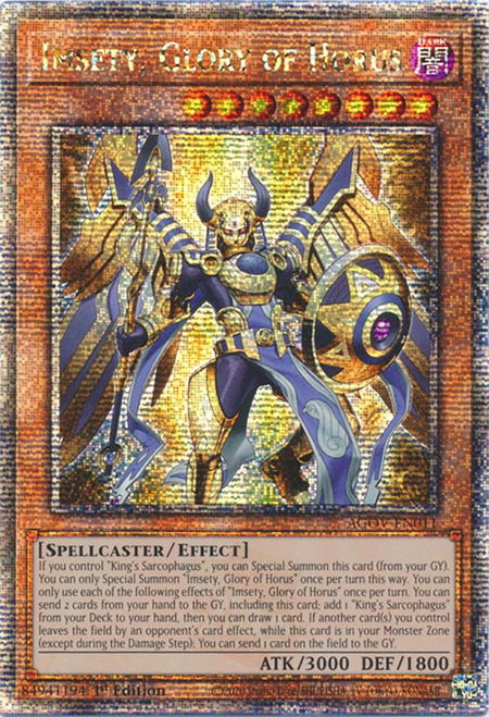 Imsety, Glory of Horus (Quarter Century Secret Rare) - Age of Overlord YuGiOh trading card