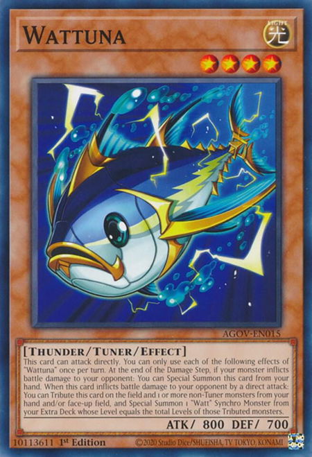 Wattuna - Age of Overlord YuGiOh trading card