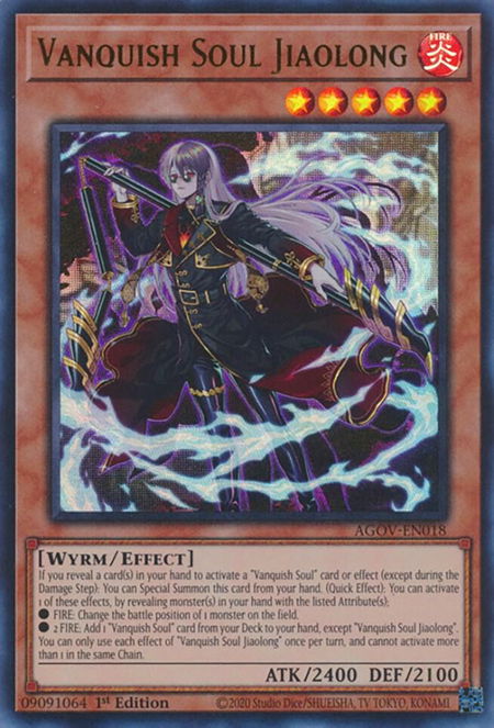 Vanquish Soul Jiaolong - Age of Overlord YuGiOh trading card