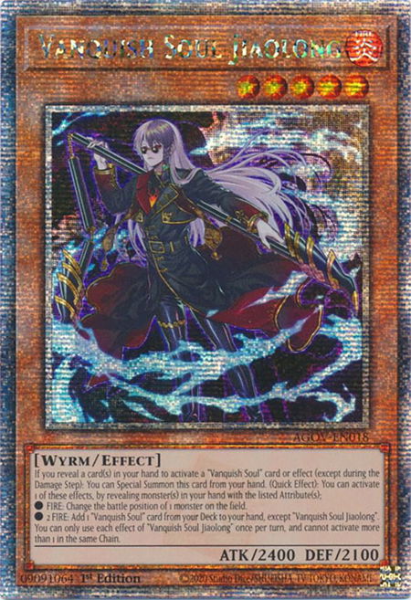 Vanquish Soul Jiaolong (Quarter Century Secret Rare) - Age of Overlord YuGiOh trading card