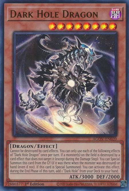 Dark Hole Dragon - Age of Overlord YuGiOh trading card