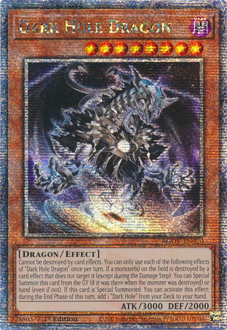 Dark Hole Dragon (Quarter Century Secret Rare) - Age of Overlord YuGiOh trading card