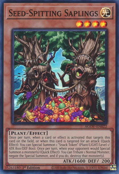 Seed-Spitting Saplings - Age of Overlord YuGiOh trading card