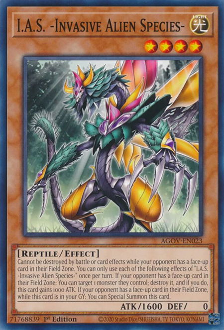 I.A.S. -Invasive Alien Species- - Age of Overlord YuGiOh trading card