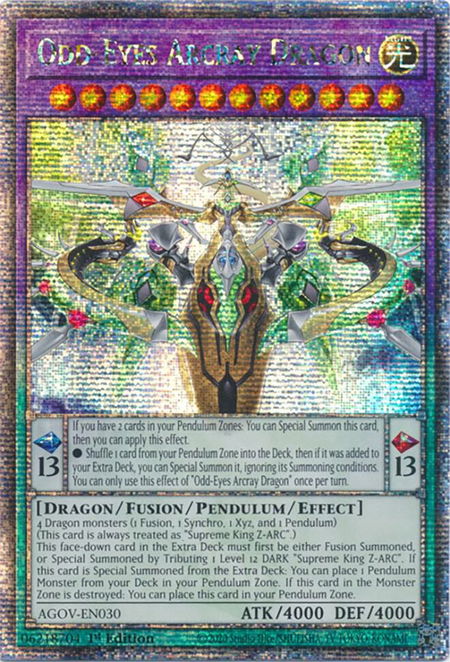 Odd-Eyes Arcray Dragon (Quarter Century Secret Rare) - Age of Overlord YuGiOh trading card
