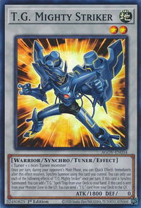 T.G. Mighty Striker - Age of Overlord (AGOV) #AGOV-EN034 - Super Rare YuGiOh Trading Card