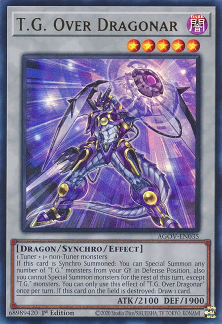T.G. Over Dragonar - Age of Overlord YuGiOh trading card