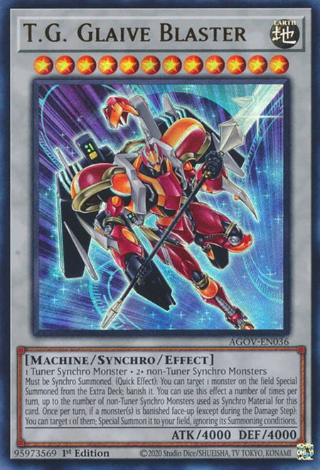 T.G. Glaive Blaster - Age of Overlord YuGiOh trading card