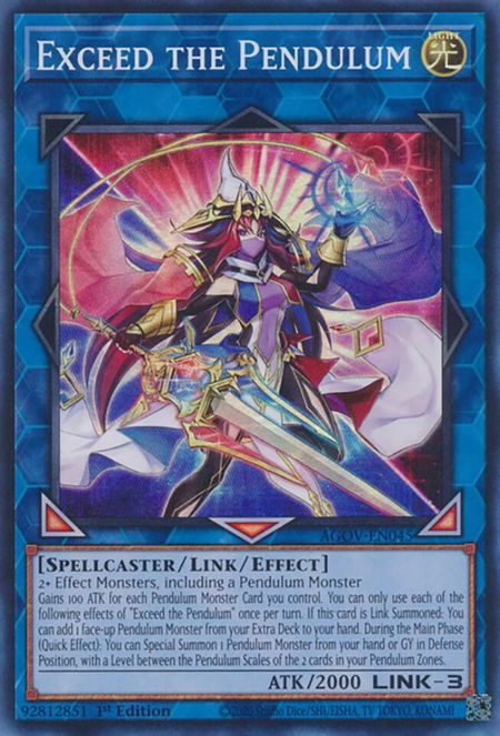 Exceed the Pendulum - Age of Overlord YuGiOh trading card