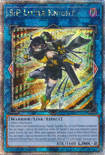 S:P Little Knight (Quarter Century Secret Rare) - Age of Overlord YuGiOh trading card