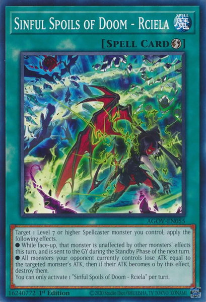Sinful Spoils of Doom - Rciela - Age of Overlord YuGiOh trading card