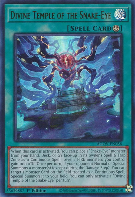 Divine Temple of the Snake-Eye - Age of Overlord YuGiOh trading card