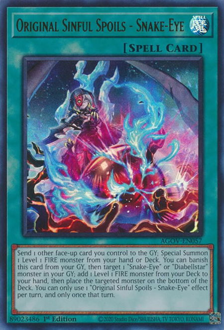 Original Sinful Spoils - Snake-Eye - Age of Overlord YuGiOh trading card
