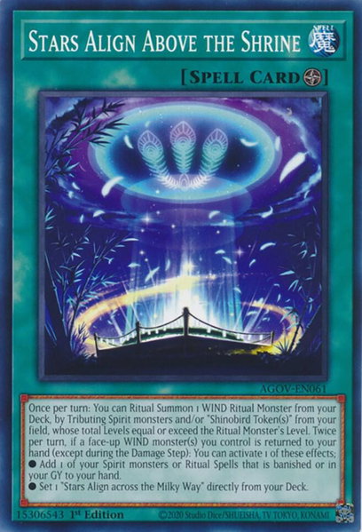 Stars Align Above the Shrine - Age of Overlord YuGiOh trading card