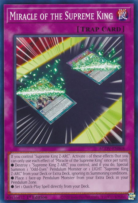 Miracle of the Supreme King - Age of Overlord YuGiOh trading card