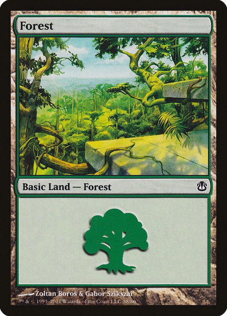 Forest (38) - Duel Decks: Ajani vs. Nicol Bolas Magic: The Gathering trading card