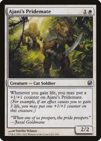 Ajani's Pridemate - Duel Decks: Ajani vs. Nicol Bolas (DDH) #9 - Uncommon Magic: The Gathering Trading Card