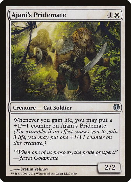 Ajani's Pridemate - Duel Decks: Ajani vs. Nicol Bolas Magic: The Gathering trading card