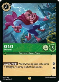 Beast - Relentless - Rise of the Floodborn (2) #70/204 - Legendary Disney Lorcana Trading Card