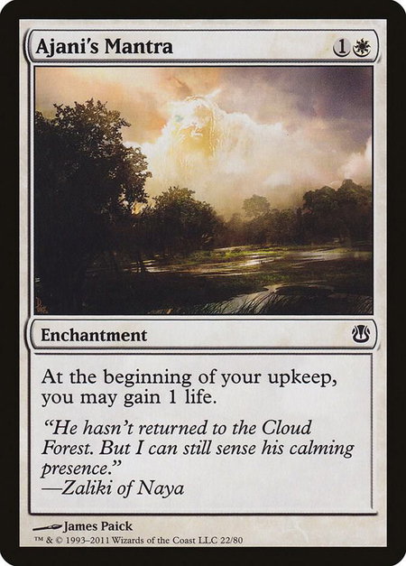 Ajani's Mantra - Duel Decks: Ajani vs. Nicol Bolas Magic: The Gathering trading card
