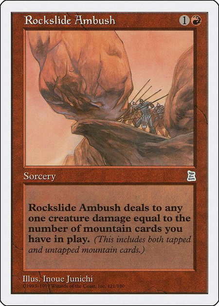 Rockslide Ambush trading card from Portal Three Kingdoms Rockslide Ambush - Portal Three Kingdoms Magic: The Gathering trading card
