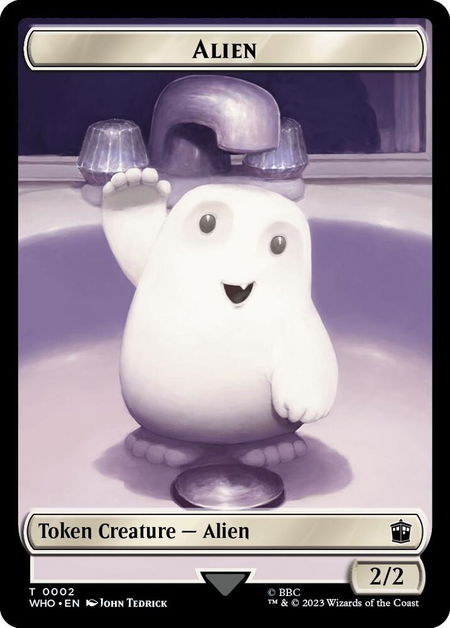 Alien // Cyberman Double-Sided Token - Universes Beyond: Doctor Who Magic: The Gathering trading card