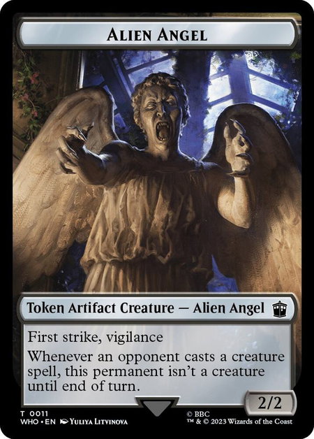 Alien Angel // Alien Insect Double-Sided Token - Universes Beyond: Doctor Who Magic: The Gathering trading card