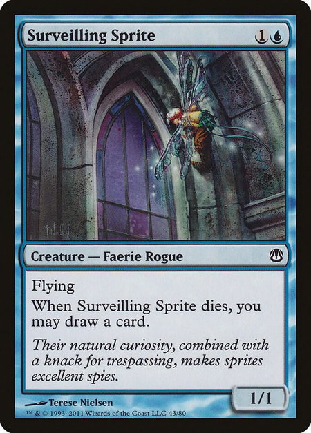 Surveilling Sprite - Duel Decks: Ajani vs. Nicol Bolas Magic: The Gathering trading card
