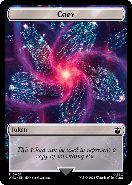 Copy // Mark of the Rani Double-Sided Token - Universes Beyond: Doctor Who Magic: The Gathering trading card